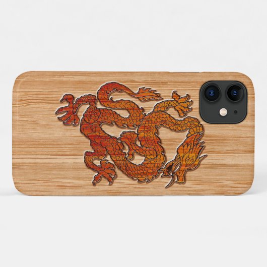 Coques Case-Mate iPhone Un dragon rouge sur Bambou comme (Dos (Horizontal))