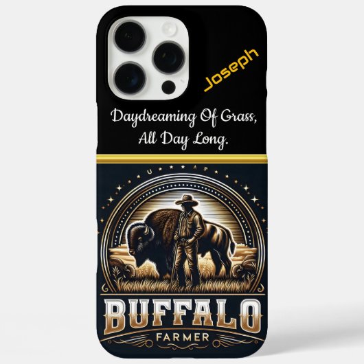 Coques Case-Mate iPhone Un éleveur de bisons se tient fièrement dans les c (Verso)