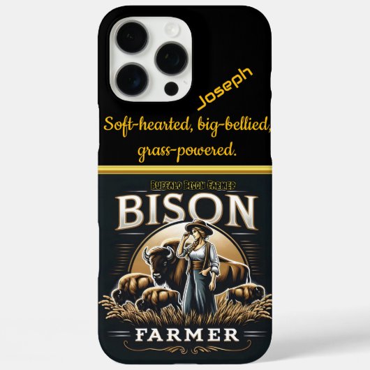 Coques Case-Mate iPhone Un fermier dévoué et son troupeau de bisons au cou (Verso)