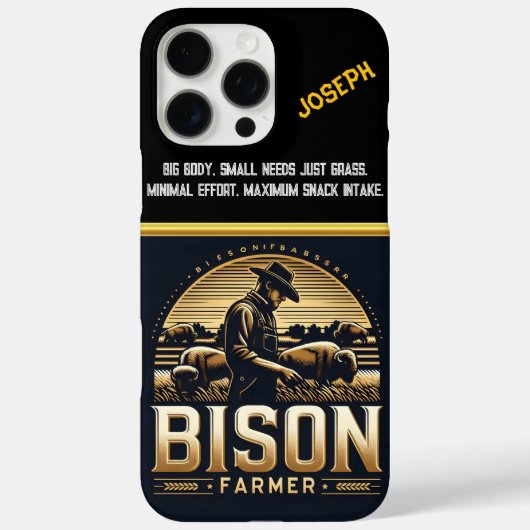 Coques Case-Mate iPhone Un fermier dévoué qui tend au bison à Dusk (Verso)