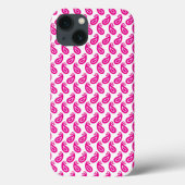 Coques Case-Mate iPhone un fond rose et blanc avec un motif (Verso)