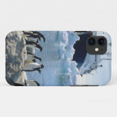Coques Case-Mate iPhone Un groupe de pingouins se tenant sur une plage (Dos (Horizontal))