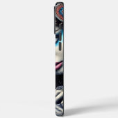 Coques Case-Mate iPhone Un guerrier et un lion natifs sous la lune (Verso / Gauche)