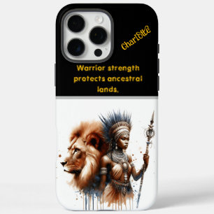 Coques iPhone 16 Pro Max Un guerrier féroce se tient fort à côté d'un lion
