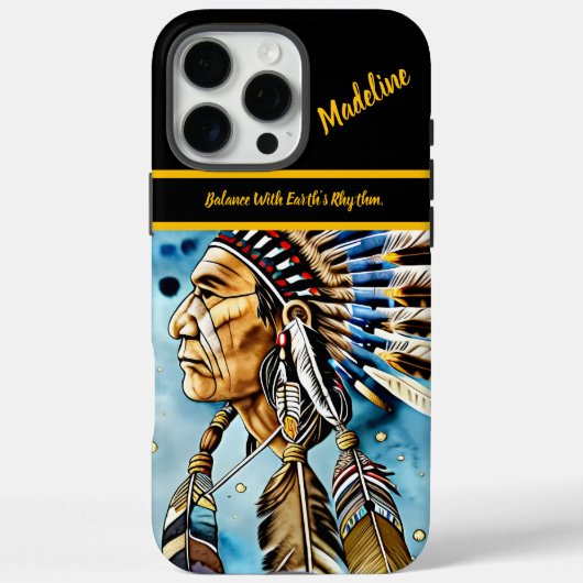 Coques Case-Mate iPhone Un guerrier indien : Motifs tribaux (Verso)