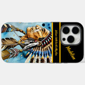 Coques Case-Mate iPhone Un guerrier indien : Motifs tribaux (Verso (horizontal))