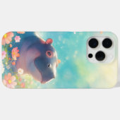 Coques Case-Mate iPhone Un Hippopotame en Fleurs (Verso (horizontal))
