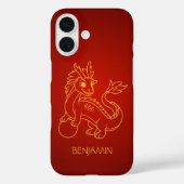 Coques Case-Mate iPhone Un jeune dragon chinois en rouge (Verso)