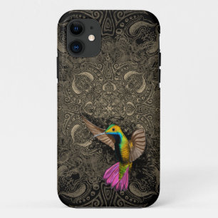 Etui iPhone Case-Mate Un joli colibri volant survolant Mehndi Mandala