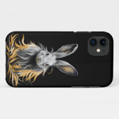 Coques Case-Mate iPhone Un lapin gris génial en feu (Dos (Horizontal))