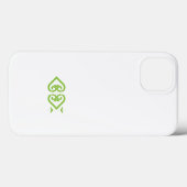 Coques Case-Mate iPhone un logo vert et blanc au design stylisé (Verso (horizontal))