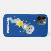 Coques Case-Mate iPhone Un mignon robot volant dans l'espace dessin animé (Dos (Horizontal))
