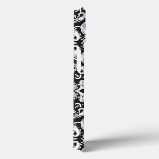 Coques Case-Mate iPhone un motif cachemire noir et blanc (Verso / Droite)