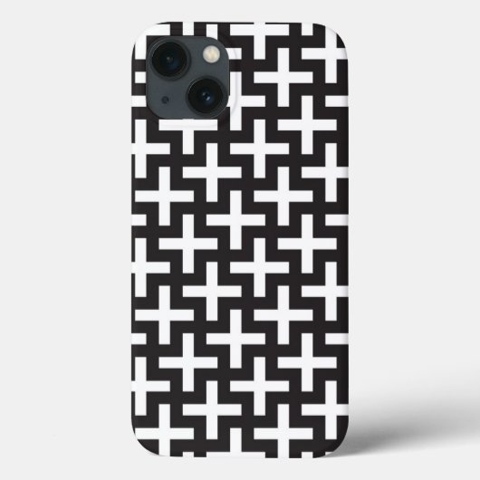Coques Case-Mate iPhone Un motif de b&w fait avec signe "plus" (Verso)