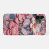 Coques Case-Mate iPhone Un motif floral avec un arrière - plan rose (Dos (Horizontal))