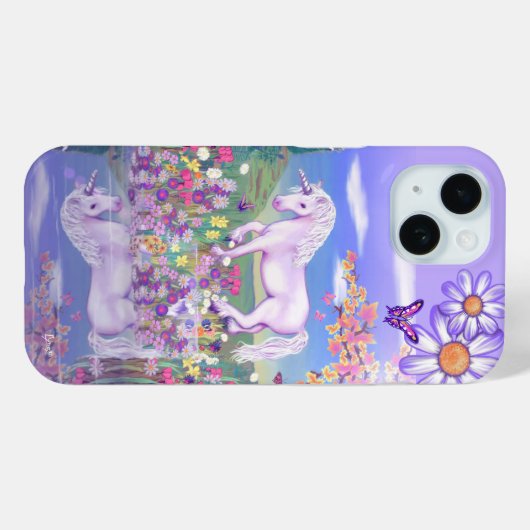 Coques Case-Mate iPhone Un paradis mauve (Verso (horizontal))