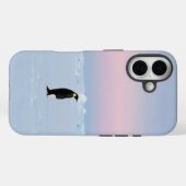 Coques Case-Mate iPhone Un pingouin debout sur la glace immaculée (Verso (horizontal))