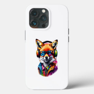 Case-Mate iPhone Case Un renard dans les écouteurs et les lunettes