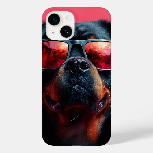 Coques Case-Mate iPhone Un rottweiler cool avec des lunettes de soleil (Verso)