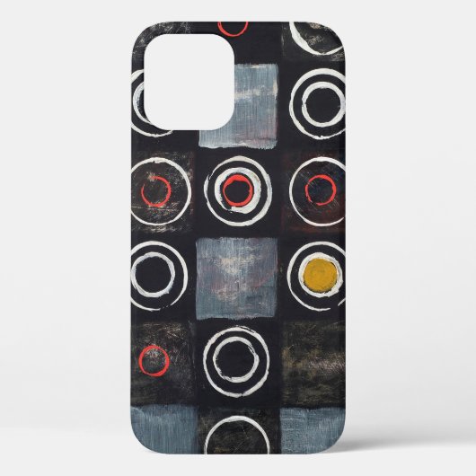 Coques Case-Mate iPhone Un tableau abstrait ; une grille de cercles estamp (Verso)