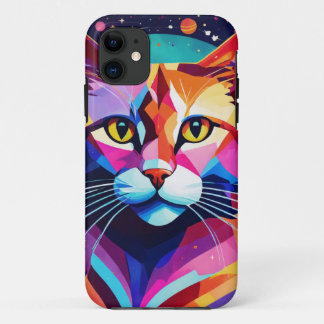 Case-Mate iPhone Case Un tableau de design graphique art déco avec chat 