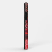 Coques Case-Mate iPhone un tableau rouge et noir au coeur rouge (Dos/Droite)