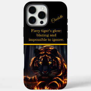 Coques iPhone 16 Pro Max Un tigre flamboyant brille la nuit