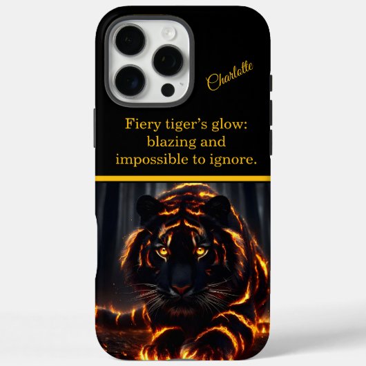 Coques Case-Mate iPhone Un tigre flamboyant brille la nuit (Verso)