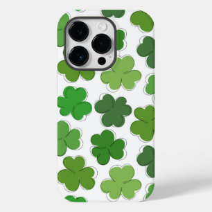 Coque Pour iPhone 14 Pro Un trèfle vert chanceux. Shamrock hiérarchique.