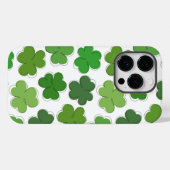 Coques Case-Mate iPhone Un trèfle vert chanceux. Shamrock hiérarchique. (Verso (horizontal))
