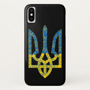 Case-Mate iPhone Case Un trident ukrainien texturé drapeau d'Ukraine cou