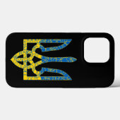 Coques Case-Mate iPhone Un trident ukrainien texturé drapeau d'Ukraine cou (Verso (horizontal))