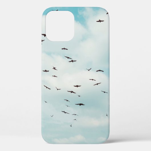 Coques Case-Mate iPhone Un troupeau de colombes grises vole sur le ciel bl (Verso)