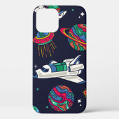 Coques Case-Mate iPhone Un vaisseau spatial en motif sans couture Galaxy.  (Verso)