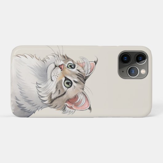 Coques Case-Mate iPhone Une aquarelle American Curl, chat (Dos (Horizontal))