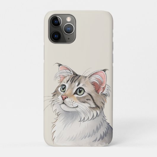 Coques Case-Mate iPhone Une aquarelle American Curl, chat (Dos)