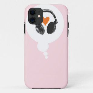 Case-Mate iPhone Case Une bulle de pensée avec un coeur et des écouteu