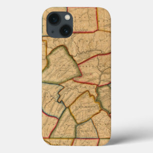 Etui iPhone 13 Une carte de l'état de la Pennsylvanie