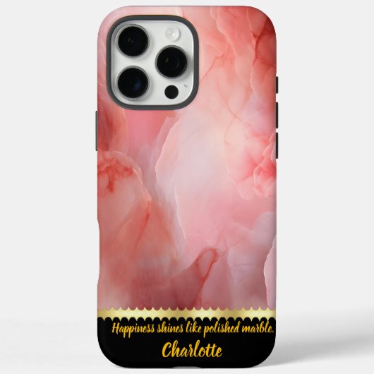 Coques Case-Mate iPhone Une douce danse des textures en marbre rose (Verso)