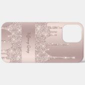 Coques Case-Mate iPhone Une élégante parties scintillant en or rose modern (Retour (horizontal))