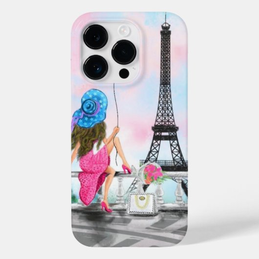 Coques Case-Mate iPhone Une Femme À Paris Tour Eiffel Peinture Moderne (Verso)
