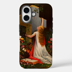 Coques iPhone 16 Une femme avec une croix est en prière