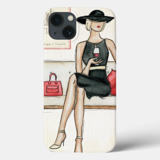Coques Case-Mate iPhone Une Femme Boit Du Vin Rouge (Verso)