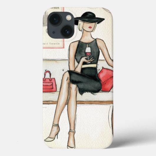 Coques Case-Mate iPhone Une Femme Boit Du Vin Rouge (Verso)