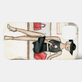 Coques Case-Mate iPhone Une Femme Boit Du Vin Rouge (Verso (horizontal))