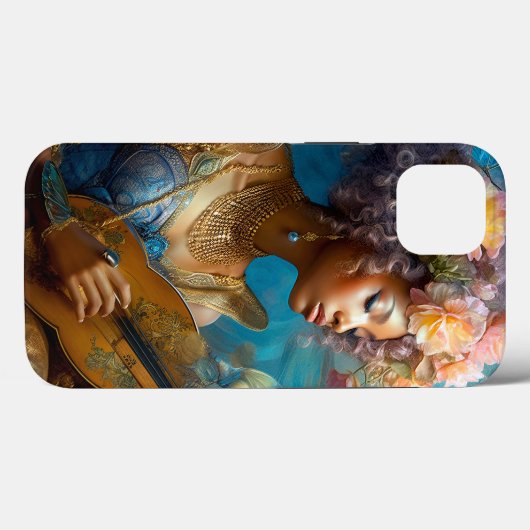Coques Case-Mate iPhone Une femme Jouant à l'art Imaginaire africain-améri (Verso (horizontal))
