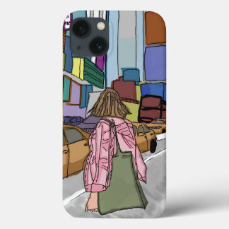 Case-Mate iPhone Case Une femme marche dans une rue animée bordée de la