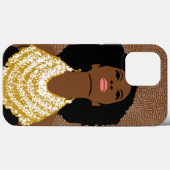 Coques Case-Mate iPhone Une Femme Noire Brune Qui Regarde Avec Un Collier  (Verso (horizontal))