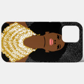 Coques Case-Mate iPhone Une Femme Noire Qui Cherche Avec Un Collier Tribal (Verso (horizontal))