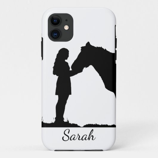 Coques Case-Mate iPhone Une fille et son cheval amour Silhouette Personnal (Dos)